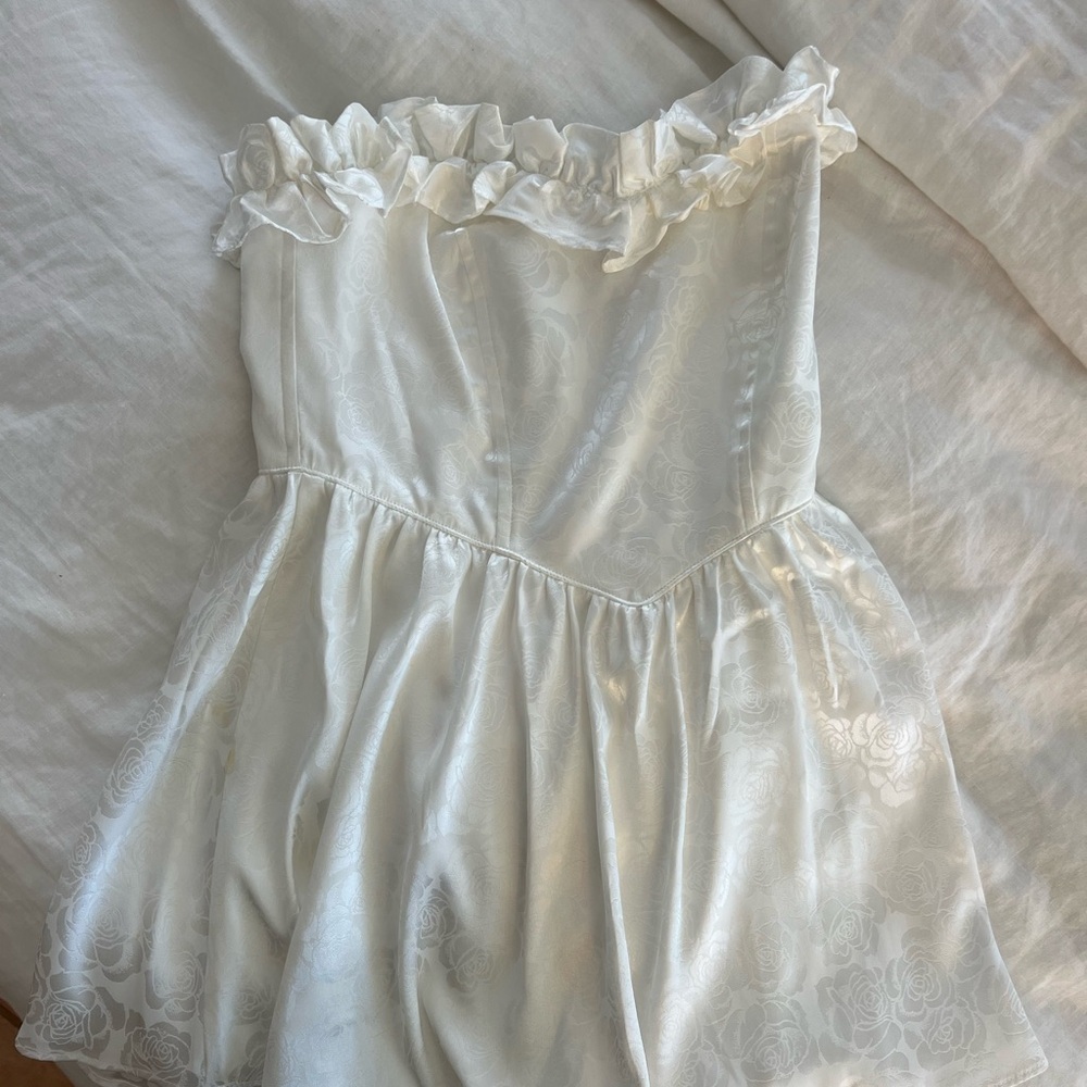 Show Me Your MuMu Cream Floral Ruffle Dress